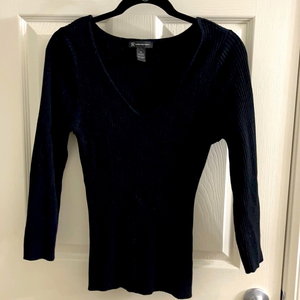 INC Black 3/4 sleeve blouse